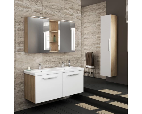 Тумба белый матовый/дуб 122 см Diborg Lande 77.6219