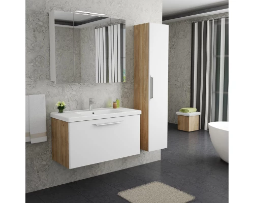 Тумба белый матовый/дуб 96 см Diborg Lande 77.6217