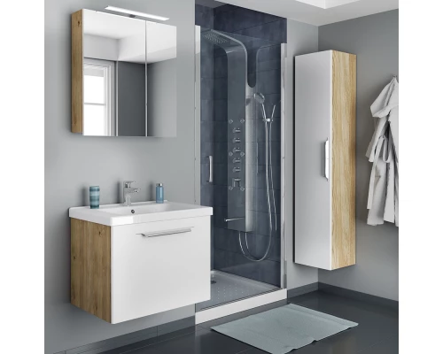 Тумба белый матовый/дуб 62 см Diborg Lande 77.6218