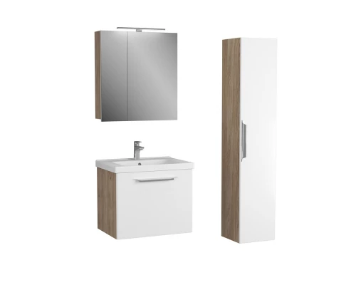 Тумба белый матовый/дуб 62 см Diborg Lande 77.6218