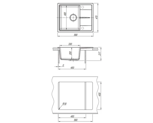 Кухонная мойка Dr.Gans Ника серый 25.070.B0580.408