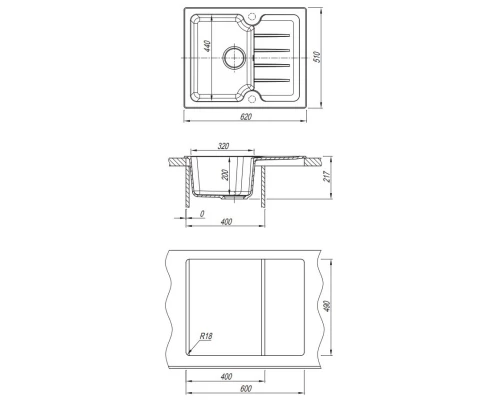 Кухонная мойка Dr.Gans Лора белый 25.020.A0620.401