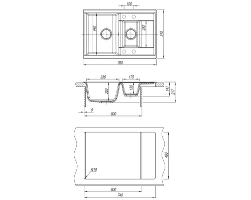Кухонная мойка Dr.Gans Астра серый 25.065.D0760.408