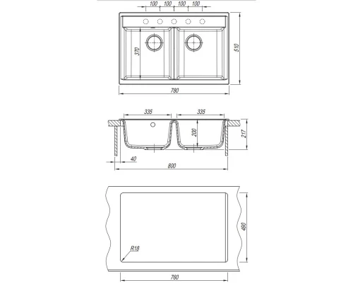 Кухонная мойка Dr.Gans Астра белый 25.060.E0780.401