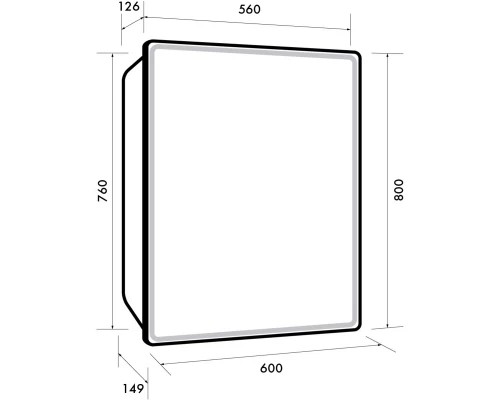 Зеркальный шкаф 60x80 см белый глянец R Dreja Point 99.9032