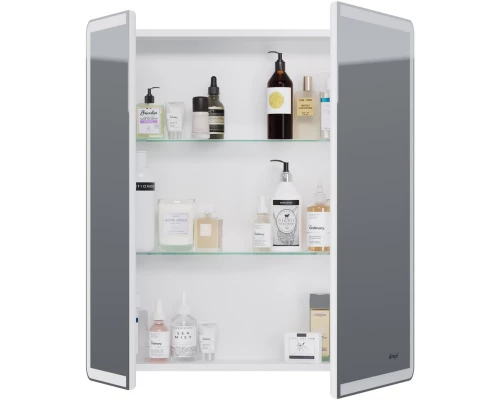 Зеркальный шкаф 70x80 см белый глянец R Dreja Point 99.9033