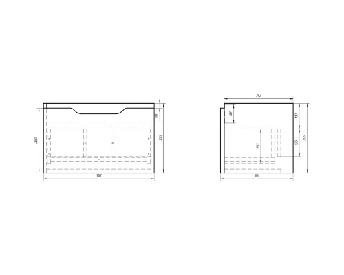 Тумба белый глянец 55 см Dreja Tiny 99.0902