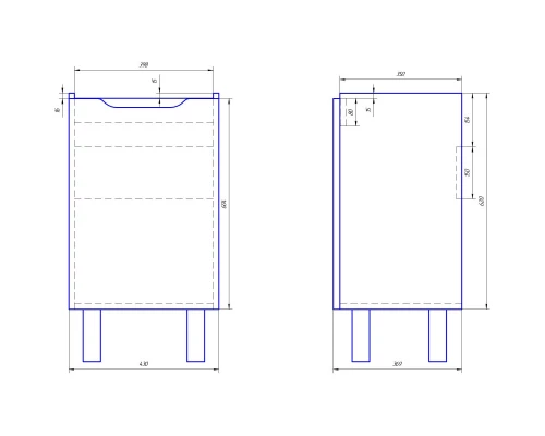 Тумба белый глянец 43 см Dreja Mini 99.1201