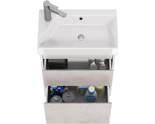 Тумба белый глянец/бетон 52,4 см Dreja Slim 99.0502