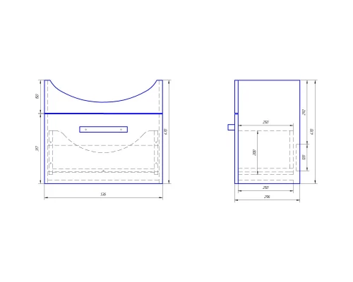 Тумба белый глянец 53,6 см Dreja Alfa 99.0305
