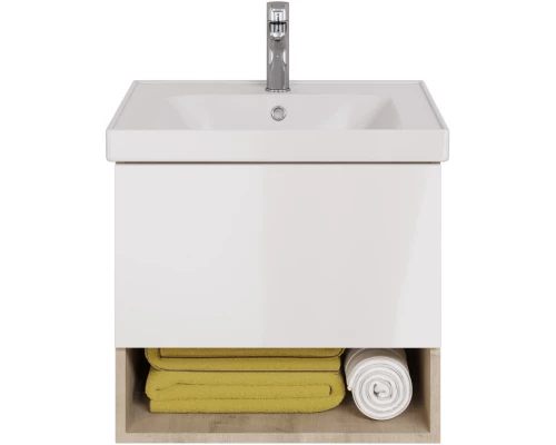 Тумба белый глянец/дуб эврика 57,6 см Dreja Perfecto 99.0811