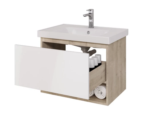 Тумба белый глянец/дуб эврика 67 см Dreja Perfecto 99.0812