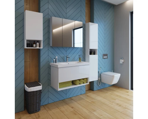 Шкаф одностворчатый 34,7x77 см белый глянец R Dreja Perfecto 99.0810