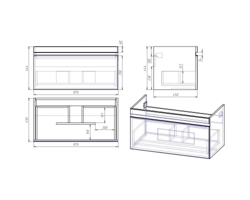 Тумба белый глянец 87 см Dreja Grace 99.0903