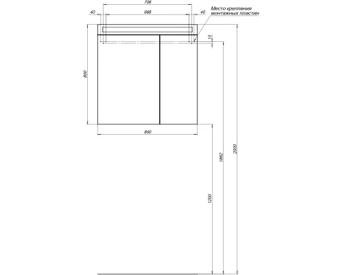 Зеркальный шкаф 80x80 см белый глянец L Dreja Max 77.9009W