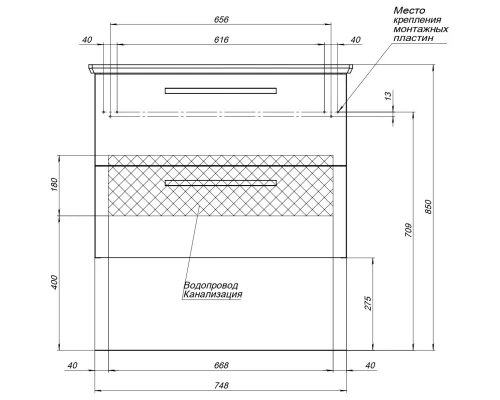 Тумба дуб кантри 74,8 см Dreja Gio 77.0104D