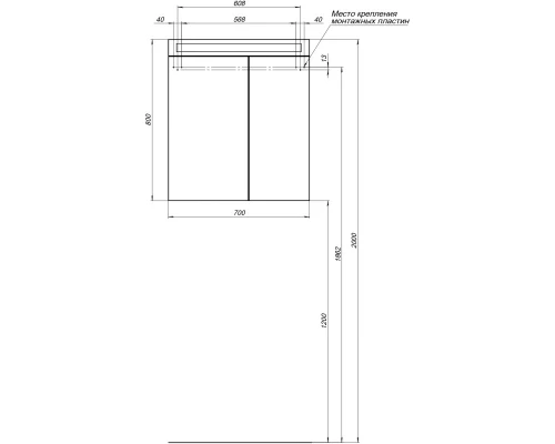 Зеркальный шкаф 70x80 см дуб кантри L Dreja Max 77.9008D