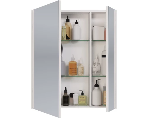 Зеркальный шкаф 60x70 см белый глянец L Dreja Prime 99.9304