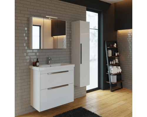 Зеркальный шкаф 90x70 см белый глянец L Dreja Prime 99.9306