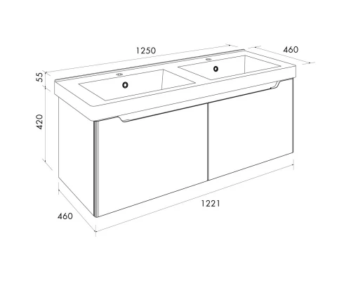 Тумба белый глянец 122,1 см Dreja W 99.9400