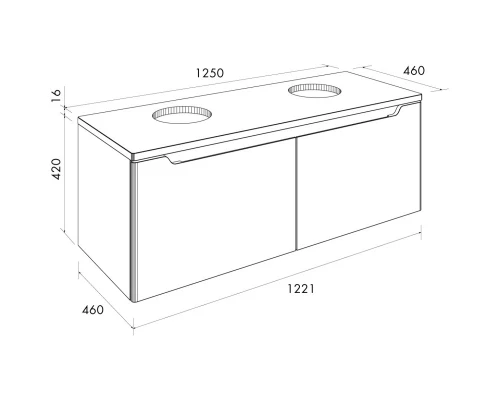 Тумба белый глянец 122,1 см Dreja W 99.9400