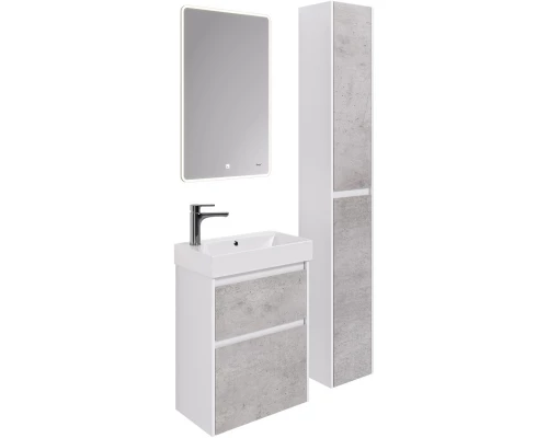 Пенал подвесной белый глянец/бетон R Dreja Slim 99.0505