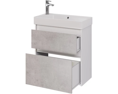 Тумба белый глянец/бетон 62 см Dreja Slim 99.0503