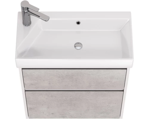 Тумба белый глянец/бетон 62 см Dreja Slim 99.0503