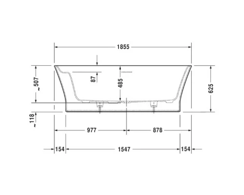 Акриловая ванна 185,5x88,5 см Duravit Cape Cod 700330000000000