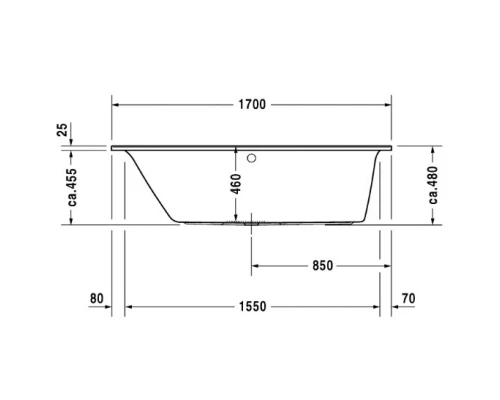 Акриловая ванна 170x70 см левая Duravit Darling New 70024000000000