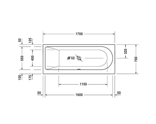 Акриловая ванна 170x70 см левая Duravit Darling New 70024000000000