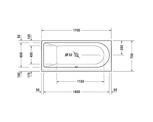 Акриловая ванна 170x75 см левая Duravit Darling New 700242000000000