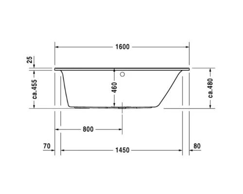 Акриловая ванна 160x70 см R Duravit Darling New 700239000000000