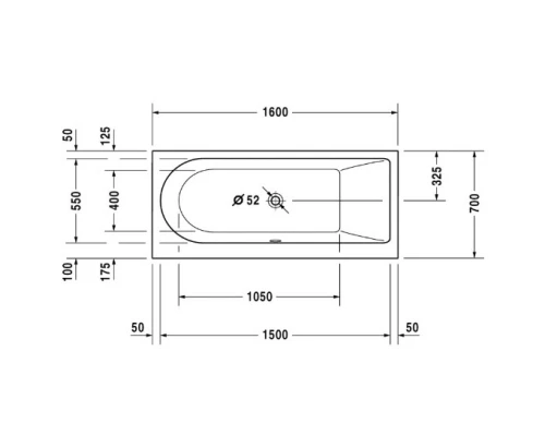 Акриловая ванна 160x70 см R Duravit Darling New 700239000000000
