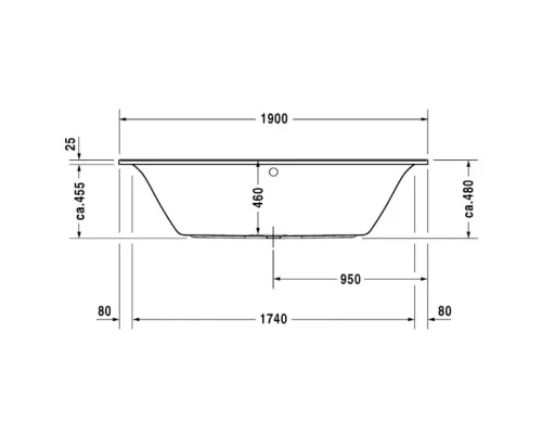 Акриловая ванна 190x90 см Duravit Darling New 700245000000000