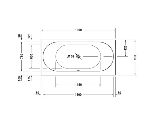 Акриловая ванна 190x90 см Duravit Darling New 700245000000000