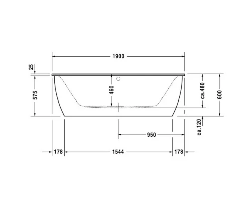 Акриловая ванна 190x90 см Duravit Darling New 700248000000000
