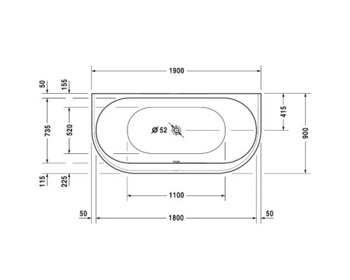 Акриловая ванна 190x90 см Duravit Darling New 700248000000000