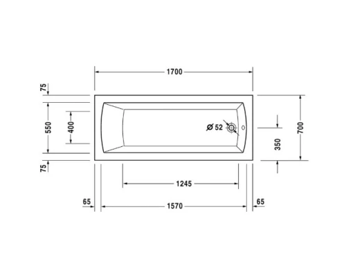 Акриловая ванна 170x70 см Duravit Daro 700141000000000