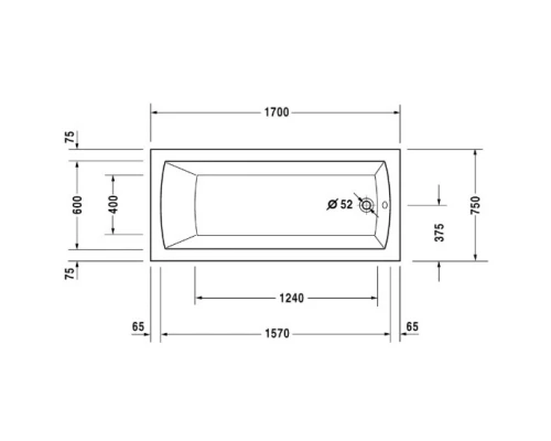 Акриловая ванна 170x75 см Duravit Daro 700027000000000