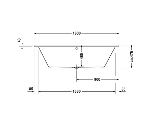 Акриловая ванна 180x80 см Duravit Daro 700028000000000