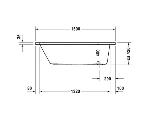 Акриловая ванна 150x75 см Duravit D-Code 700095000000000