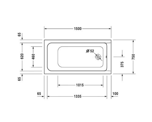 Акриловая ванна 150x75 см Duravit D-Code 700095000000000