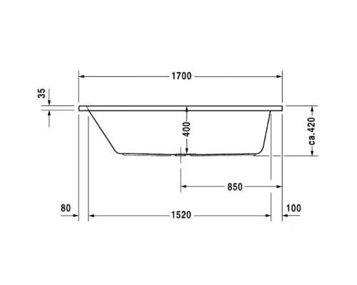 Акриловая ванна 170x70 см Duravit D-Code 700097000000000