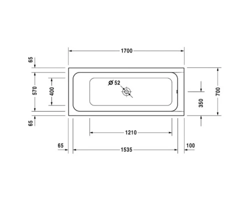 Акриловая ванна 170x70 см Duravit D-Code 700097000000000