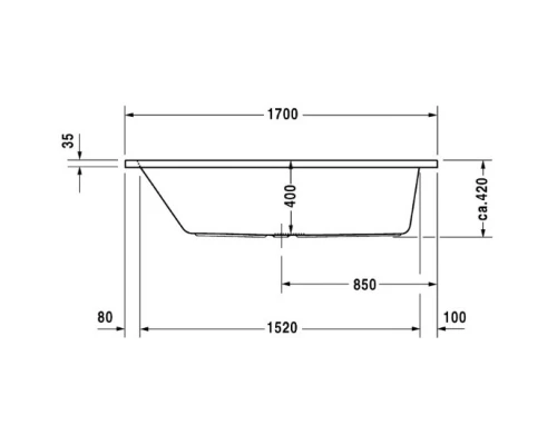Акриловая ванна 170x75 см Duravit D-Code 700099000000000