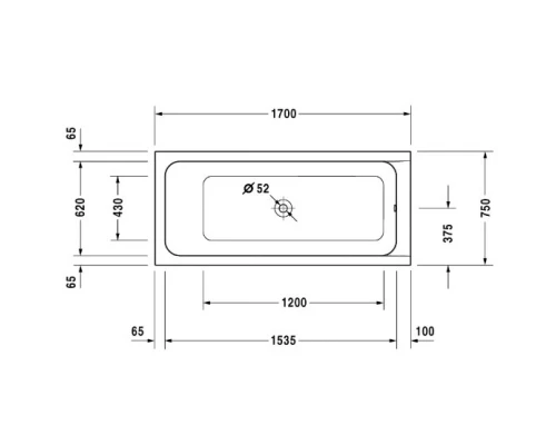 Акриловая ванна 170x75 см Duravit D-Code 700099000000000