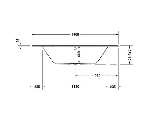 Акриловая ванна 190x90 см Duravit D-Code 700138000000000