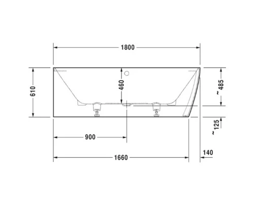 Акриловая ванна 180x80 см L Duravit DuraSquare 700427000000000