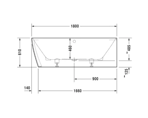 Акриловая ванна 180x80 см R Duravit DuraSquare 700428000000000